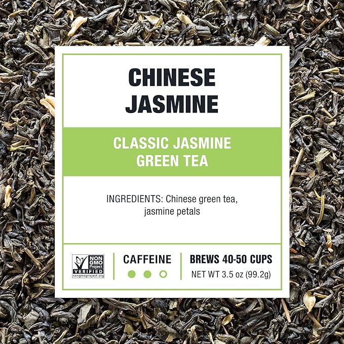 Tiesta Tea - Chinese Jasmine, Loose Leaf, Classic Jasmine, Medium Caffeinated Green Tea, Brews Up to 50 Cups, 4.5 Ounce Refillable Tin