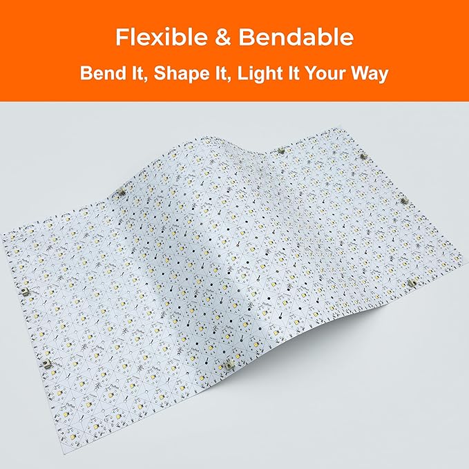 12"x24" LED Flexible Sheet 4000K, Cuttable Every 1'', High CRI 95, 24V DC Backlit Panel, 22W/pc, Dimmable, UL Listed, Uniform Lighting for Countertops, Architectural Projects (No Power Supply)
