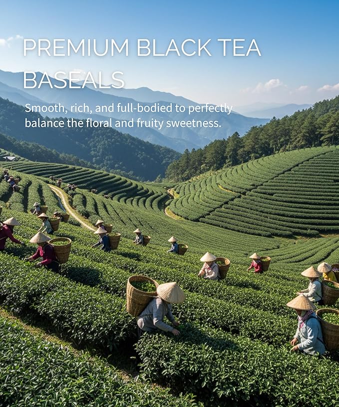 EZR Leaf Sweet Rose Black Tea – Loose Leaf Rose Fruit Tea, Floral & Fruity Blend, Low Caffeine Canister 1.76 Ounce