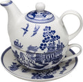 Porcelain 4-Piece Tea for One (Blue Willow)