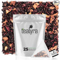 Tealyra - Grandma's Garden Berry - 25 Bags - Fruit Tea Blend - Hibiscus and Berries Based Herbal Loose Leaf Tea - Vitamines Rich - Caffeine-Free - Pyramids Style Sachets