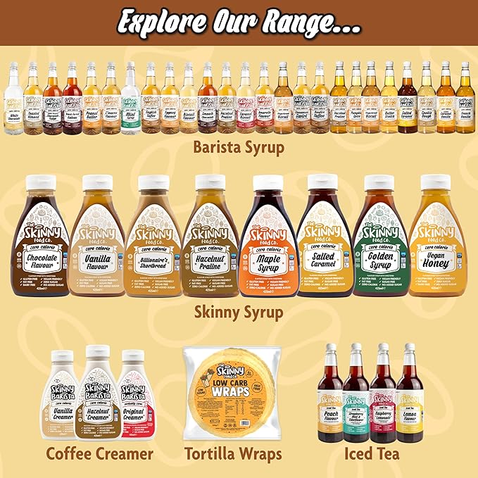 Skinny Food Co Salted Caramel Syrup Zero Calorie 35 Fl Oz - Sugar Free Coffee Syrups For Tea, Hot Chocolate, Fruit, Baking, Protein Drinks - Vegan-Friendly, Gluten-Free & Fat-Free - Syrups For Coffee Drinks