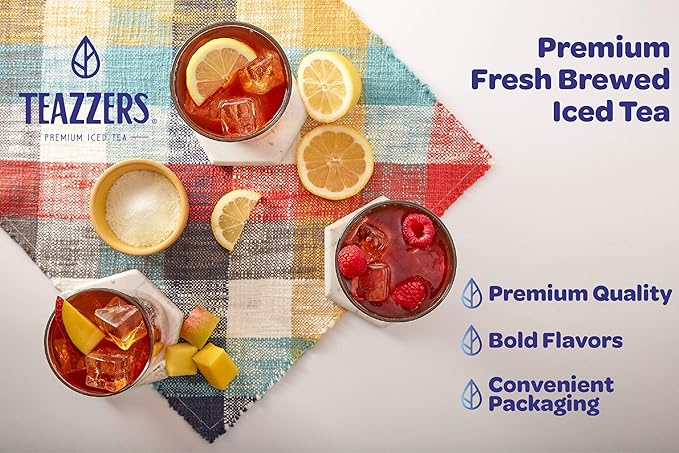 Teazzers Premium Mango Black Tea Bags– Great for Foodservice Commercial Ice Tea Brewers | Unsweetened USA-Made Bulk Green Tea for Restaurants, Cafés & Home Brewing (1 Ounce, 96 Count)