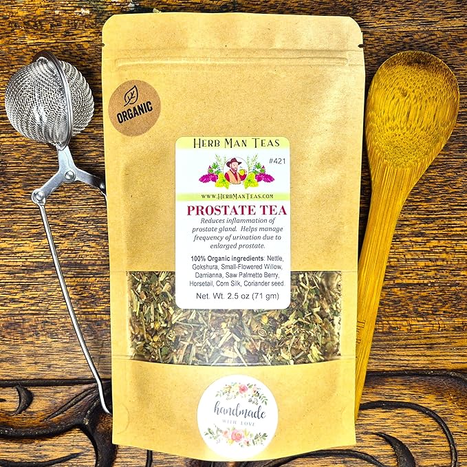 PROSTATE TEA – Supports Prostate Comfort & Healthy Urinary Flow – Organic Herbal Loose Leaf Blend – Formulated by Master Herbalist – Non-GMO, No Additives