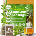FreshDrinkUS, Premium 15 Sage Leaf Tea Bags, 100% Natural & Pure from Sage Leaves. Loose Leaf Herbal Tea. Made with Natural Material Tea Bags. No Sugar, No Caffeine, No Gluten, Vegan.