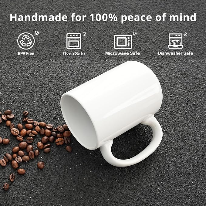 Ceramic 15oz Sublimation Coffee Mug in White Gift Box(White, 24)