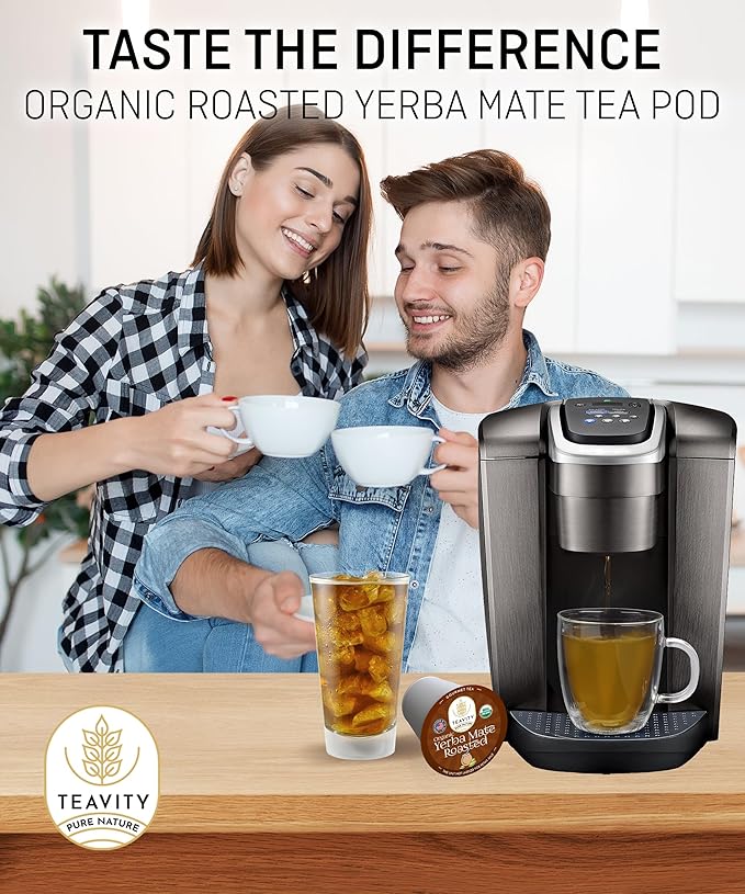 Organic Yerba Roasted Mate Tea Pods for Keurig by Teavity (24 Tea Pods)