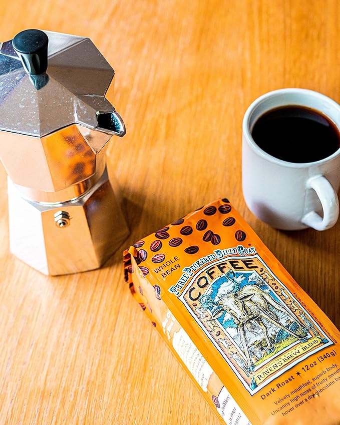 Raven's Brew Whole Bean Coffee Variety Pack - 3 Delicious Flavors - Three Peckered Billy Goat, Deadman's Reach and Resurrection Blend - 12oz each