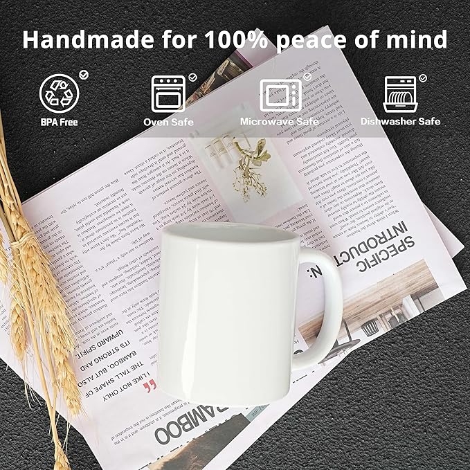 11oz White Ceramic Sublimation Coffee Mug Blank White, Case of 36