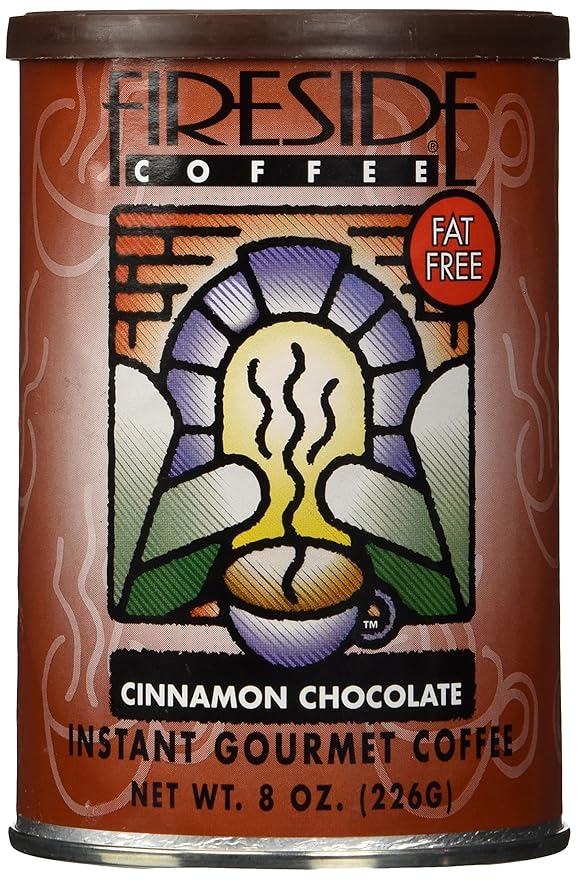 Fireside Coffee Cinnamon Chocolate Cafe Mocha - Instant Coffee Chocolate Blend - Premium Caffeinated Drink Mix for Hot, Iced, Milkshake, and Mocha Frappe Mix, Only Add Water and Enjoy, 8 Ounces