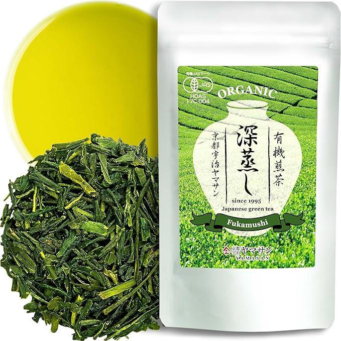 chaganju Green Tea Sencha Fukamushi - deep-steamed green tea - Japanese Organic Loose Leaf Tea, 80g【YAMASAN】