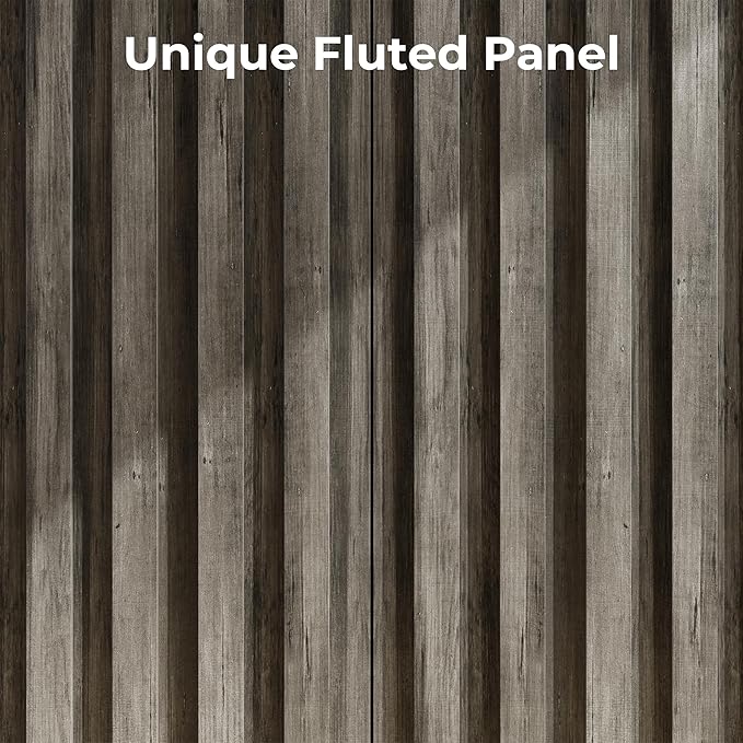 Fluted Cabinet with Storage, Buffet Cabinet Sideborad with 2 Doors, Grey Buffet Storage Accent Cabinets with Adjustable Shelves for Living Room, Entry, Hallway, Kitchen