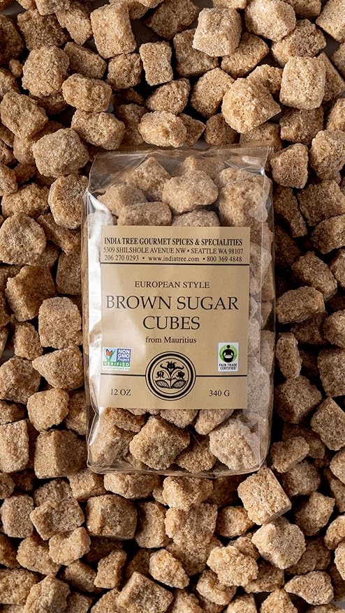 Pure Brown Sugar Cubes , All-Natural Gourmet Sweetener for Coffee, Tea, and Baking , 12 Oz Bag (Pack of 1)
