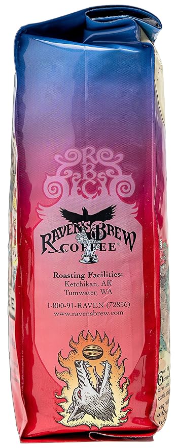 Raven's Brew Coffee - Wicked Wolf - Dark Roast - 12 oz Ground - Full Body of Currant and Spice (Pack of 2)