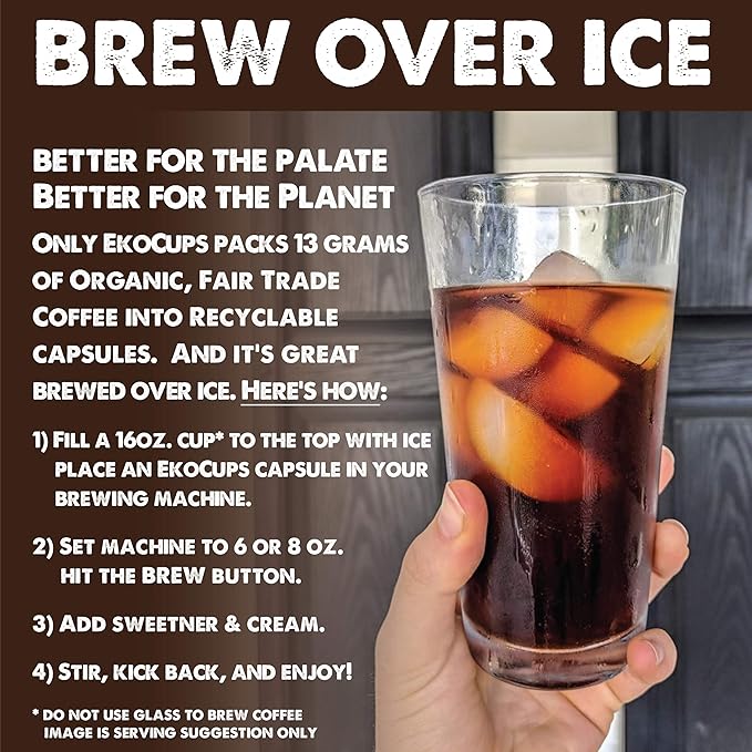 EKOCUPS Artisan Organic Bold Hot or Iced Coffee, Dark roast, in Recyclable Single Serve Cups for Keurig K-cup Brewers, 40 count (Pack of 2)