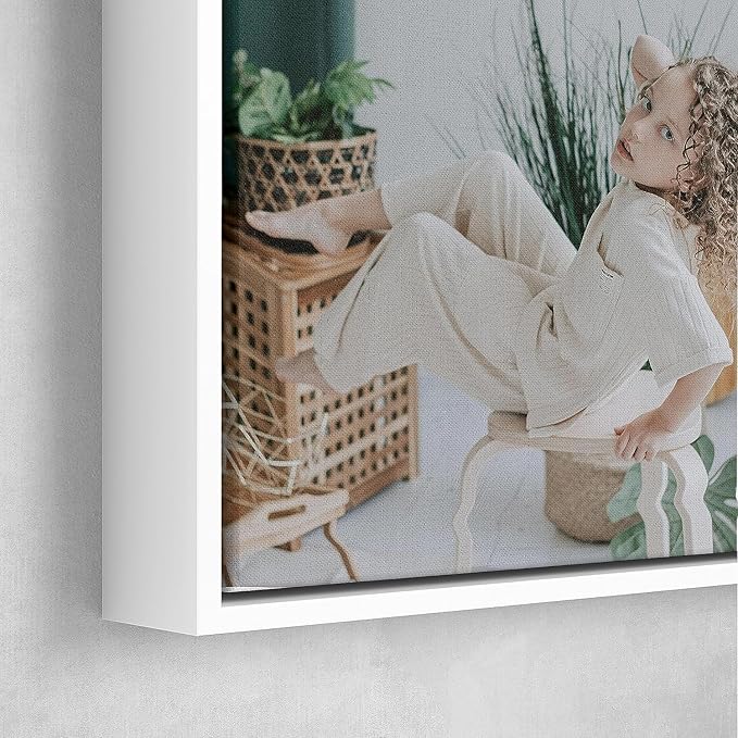 P&L ART. Personalized Custom Canvas Prints: Photo On Canvas Transform Your Photos into Stunning Framed Wall Art Digitally Printed Photo To Canvas Ideal for Home Decor Gifts Keepsakes White 24x36