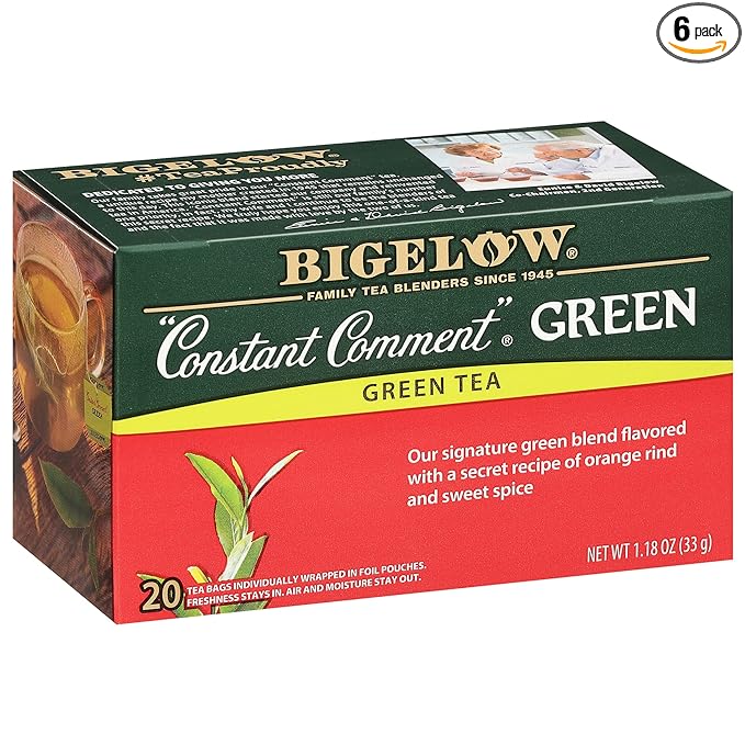 Bigelow Tea Constant Comment Green Tea, Caffeinated, 20 Count (Pack of 6) 120 Total Tea Bags