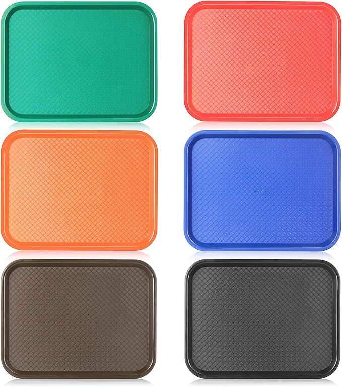 New Star Foodservice Fast Food Tray, Set of 12 (Orange, 10 by 14 Inch)