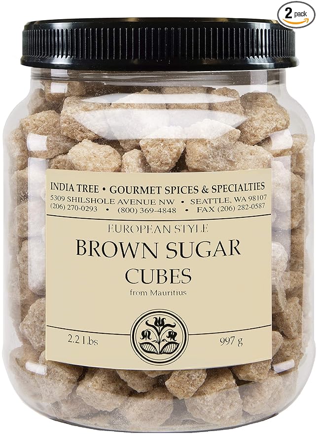 India Tree Brown European-Style Sugar Cubes, 2.2 lb (Pack of 2)