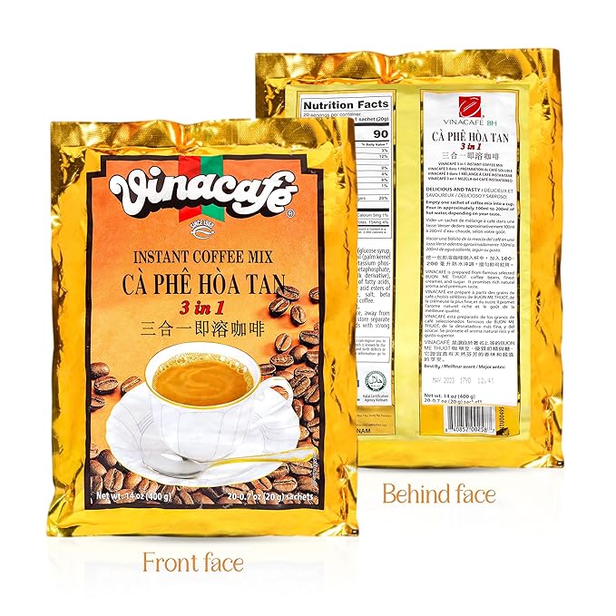Vinacafe Instant Coffee Mix 3 in 1 (Pack of 1 | 20 Sachets Per Bag)