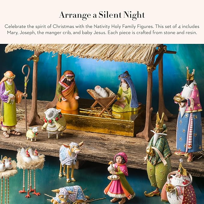 MACKENZIE-CHILDS Patience Brewster Nativity Figurine, Christmas Nativity Home Decor, Holy Family