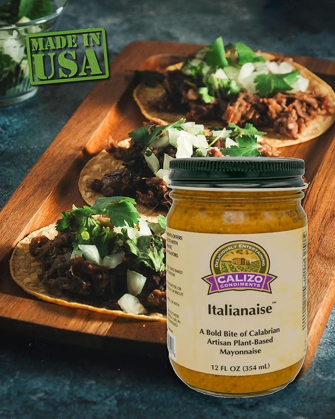 Calizo Condiments Italianaise, Mediterranean Calabrian Pepper & Herb Mayo Sauce, 12 oz, All-Natural, Gluten-Free, Non-GMO, Paleo, Keto