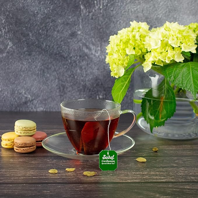 Sadaf Special Blend Tea with Cardamom - Loose Leaf Cardamom Tea - Ceylon Black Tea - Quicktea Product harvested in Sri Lanka - 8 Oz Box