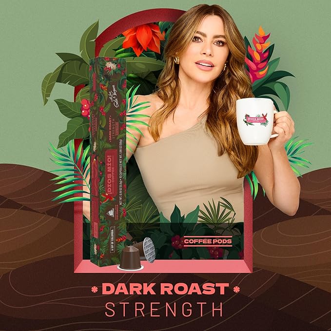 Dios Mio Coffee by Sofia Vergara, Dark Roast, Espresso Capsules, Compatible with Nespresso Original Machine, 80 Count, (8 Boxes of 10 Espresso Capsules)