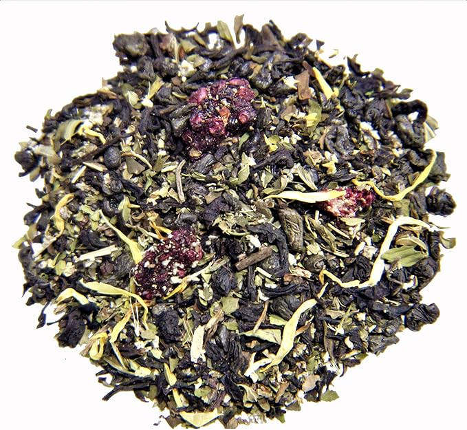Nelson's Tea - Blackberry Mint - Black Loose Leaf Tea - Black tea, gunpowder tea, peppermint leaf, blackberry leaf, marigold petals, and sage - 3.2 oz