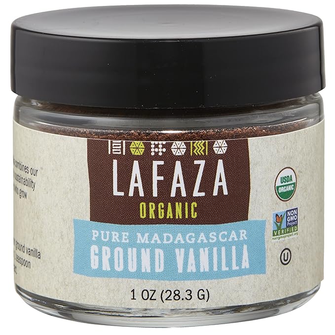 Lafaza Organic Madagascar Bourbon Pure Ground Vanilla Bean Powder, 1oz