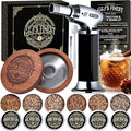 Whiskey Smoker Kit | Cocktail Smoker Kit| Bourbon Smoker Kit| Old Fashioned Smoker Kit with 3-Flame Torch, 6 Wood Chips & Gift Box for Smoking Drinks| Whiskey Gift for Men (No Butane Incl.)