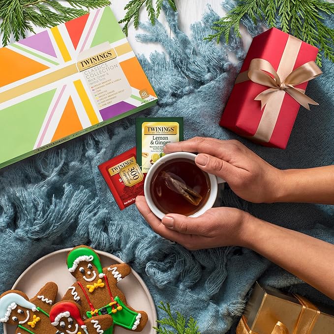 Twinings Tea Classics Collection Gift Box Variety Sampler, 48 Tea Bags (Pack of 1), Enjoy Hot or Iced, Includes Black, Herbal, Green, & Chai Teas