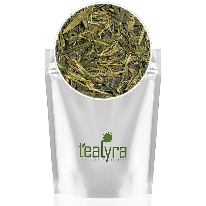 Tealyra - Premium Dragon Well - Long Jing - Green Tea - Famous Chinese Loose Leaf Tea - First Grade - 4-Ounce
