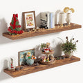 Vivelove 10 Inch Deep Floating Shelves 36 inch Long, 36 x 10 Wide Wall Shelves with Invisible Brackets, for Bedroom Bathroom Living Room Kitchen Office, Farmhouse Home Decor, Set of 2, Rustic Brown