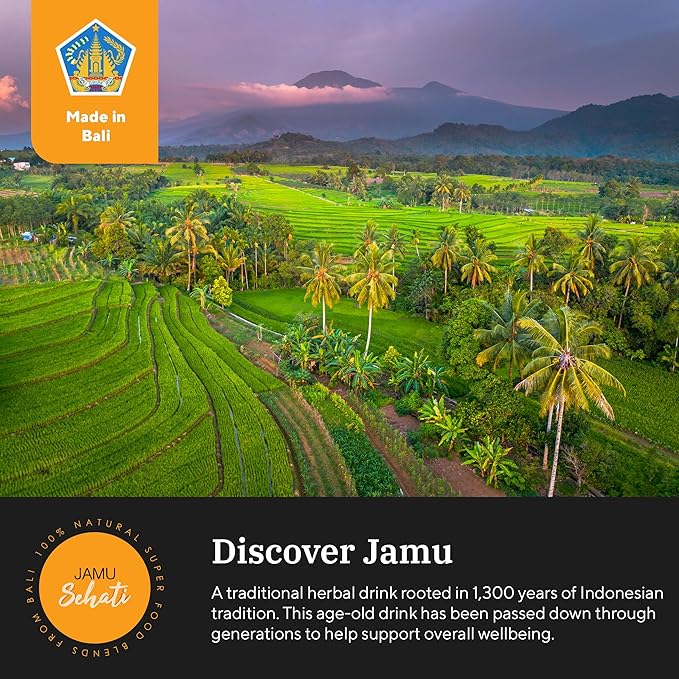 JAMUSEHATI Awake, Caffeine-Free Morning Kick, Natural Superfoods Blend from Bali, Containing Ginger, Turmeric and Javanese Ginseng, Pack of 3 Sachets