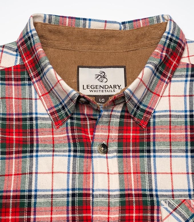 Legendary Whitetails Men's Flannel Shirt Long Sleeve Button Down 100% Cotton