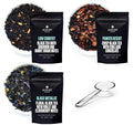 August Uncommon Holiday Tea Sampler – Variety Set of 3 Black Loose Leaf Tea Blends w/Crystal Scoop – Low Country, Painted Desert & Black Metallic – Bold Flavors for Cozy Winter Moments (1.75oz Each)