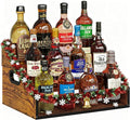 3-Tier Liquor Bottle Display Shelf, Countertop Liquor Wine Rack with Handle, Bar Bottle Display Shelves, Coffee Syrup Rack Organizer, Brown Liquor Display, Home Retro Bar Shelf Stand (Patent Pending)