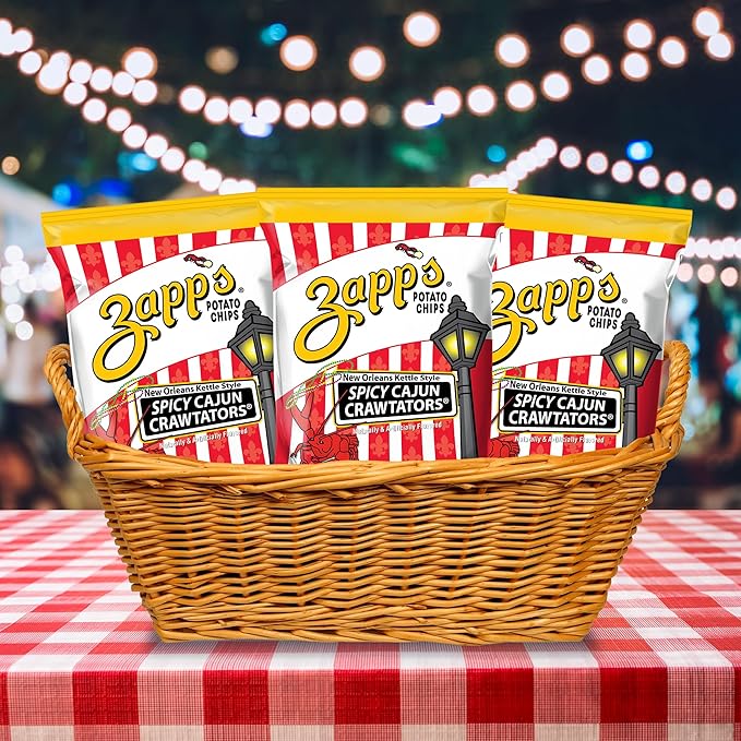 Zapp’s New Orleans Kettle-Style Potato Chips Cajun Crawtator Flavor (2 oz Bags, 25 Count), Crunchy Chips with a Spicy Kick, Perfect On-The-Go, Gluten Free Snack