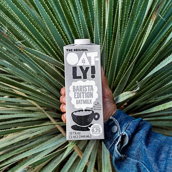 Oatly Barista Edition Oat Milk - Crafted for Coffee | Dairy-Free, Plant-Based, Shelf-Stable Milk that makes Perfect Foam (32 oz, 6-pack)