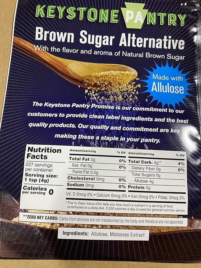 Brown allulose alternative sweetener, 2lb bag (Packaging May Vary)