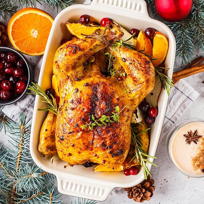 Sunvivi Roaster Oven with Self-Basting Lid, Electric 8-Quart Turkey Roaster Oven with Removable Pan and Rack, Stainless Steel, Grey