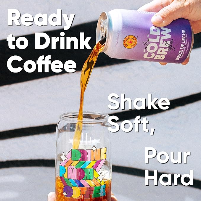 New Mexico Piñon Nitro Cold Brew Coffee Drinks - Bold Caramel & Vanilla Flavor, High Energy Nitrogen Infused Dulce de Leche Black Coffee Cans 12oz - Natural Flavor Zero Sugar & Dairy Free - 12 Pack