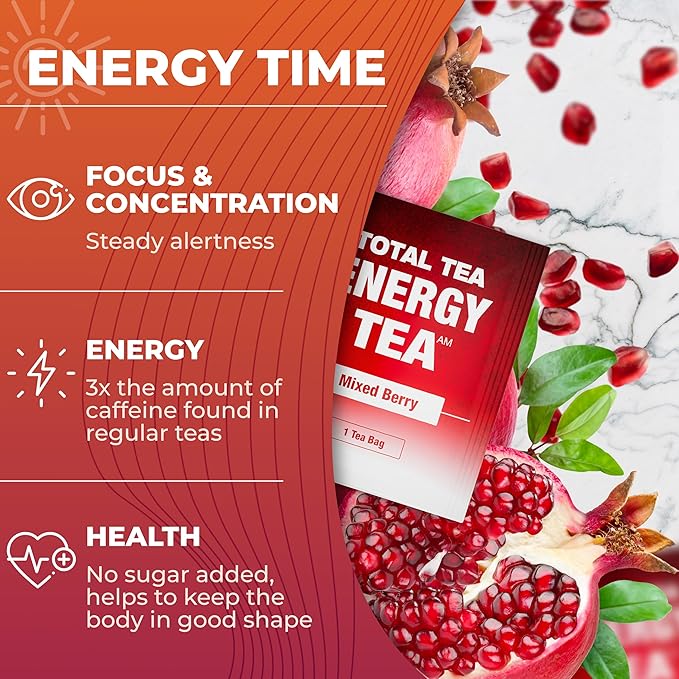 Total Tea Detox Tea & Energy Set - 25 Day Detox - Herbal SIim Tea with Chamomile - Hibiscus Tea and Ginger Root for Colon Cleanse – Natural Citrus & Cinnamon Fruit Tea for Digestive Health