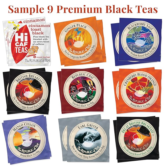 The Republic of Tea – Premium Assortment of Teas & Herbs, 40 Individually Wrapped Tea Bags