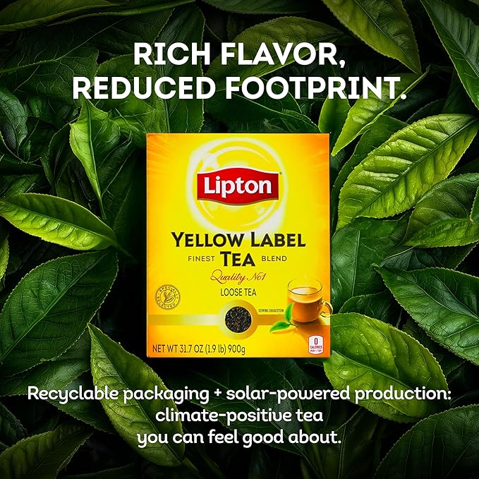 Lipton Yellow Label International Blend | Premium Tea |Black Tea | Rich Flavor for Traditional Chai | Loose Tea | 900 Grams (Pack of 1)