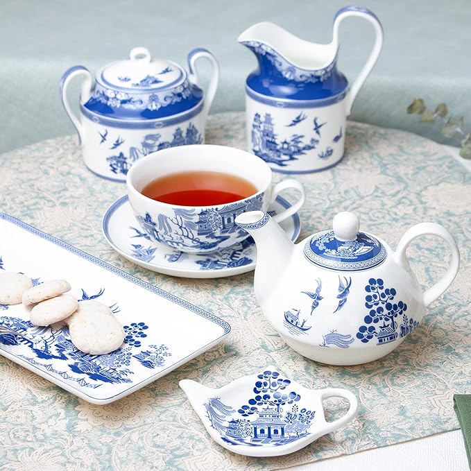 Porcelain 4-Piece Tea for One (Blue Willow)