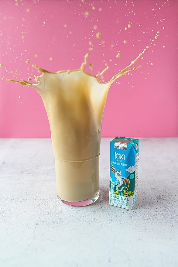 Kiki Milk Plant Based Milk - The Starter Kit - 2x Chocolate Milk 8oz & 2x Organic Original Kiki Milk 8oz - Calcium & Magnesium Source - Gluten, Gum, GMO, Dairy, Soy & Glyphosate Free - Shelf Stable