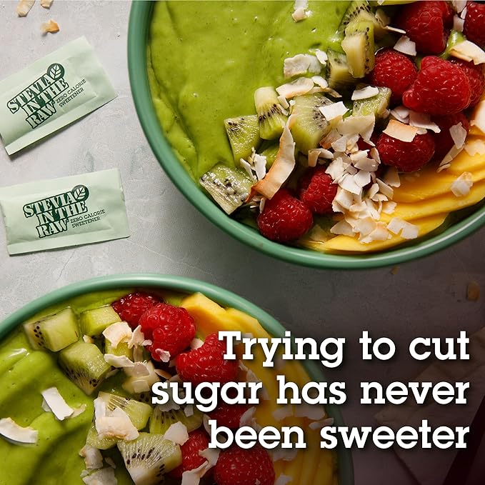 Stevia In The Raw, Plant Based Zero Calorie Sweetener, Sugar Substitute, Sugar-Free Sweetener For Coffee, Hot & Cold Drinks, Suitable For Diabetics, Vegan, Gluten-Free, 50 Count Packets (Pack of 1)