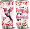 Hummingbird Tumbler 20oz Cute Animal Gift for Women, Girls Who Freaking Love Hummingbirds Lovers Perfect Birthday Christmas Valentine Wife Daughter Insulated Stainless Steel Coffee Cup with Lid